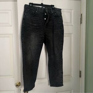 Women’s Old Navy Button Up Dark Wash OG Straight High Rise Jeans Size 18